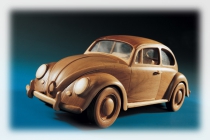 Модели из дерева. Автомобиль Volkswagen Beetle, 1946 г., М 1:16. Автор: А. Фоминцев